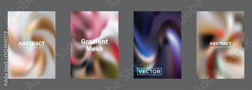Abstract Gradient Mesh Backgrounds Poster Templates Vector Designs
