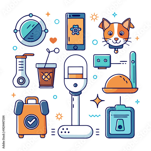 Unique Objects in Cartoon Style - Illustration