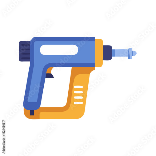 Isolated cartoon cordless drill icon on a black background