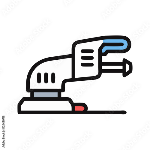 Colorful icon of orbital sander on black background