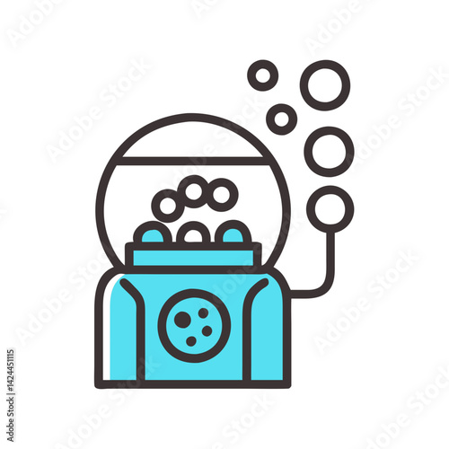 Vintage Gumball Machine Icon Vector, Isolated Object