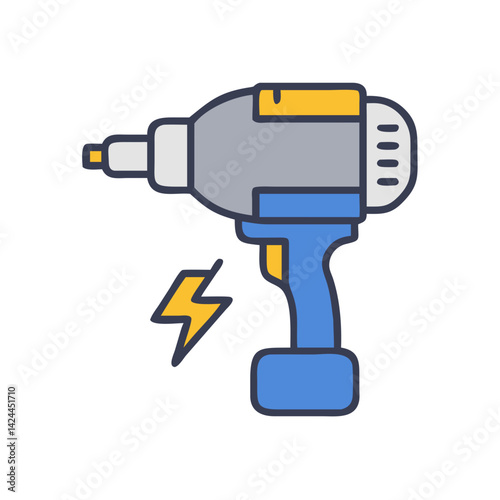 Icon of a power drill with a lightning bolt