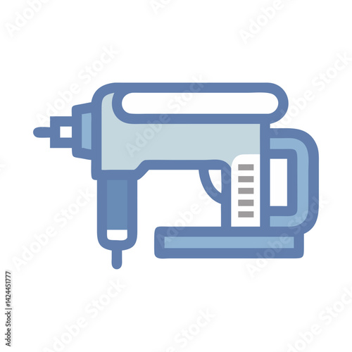 Blue Staple Gun Vector Icon Illustration on Black