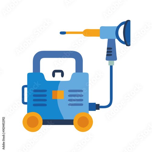 Cartoon style pressure washer vector illustration icon design