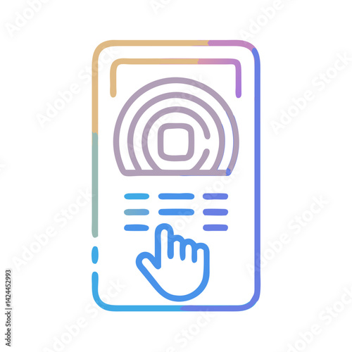 Biometric Authentication Scan with Touch Interface Icon