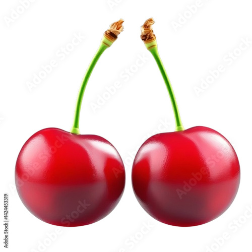 Two cherries isolated on tranperent background