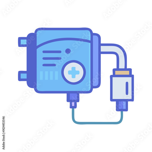 Medical IV pump with bag connector isolated icon