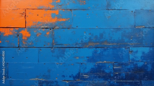 Blue orange mottled texture pattern