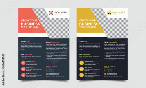 Corporate Business Flyer template, Minimal Flyers business magazine. City concept in A4 layout. Brochure design template vector. Cover book portfolio presentation poster.
