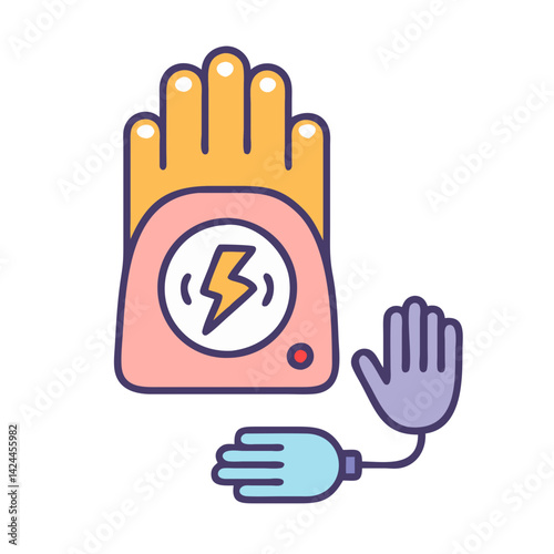 Hand Massager Device with Electrical Impulses Therapy