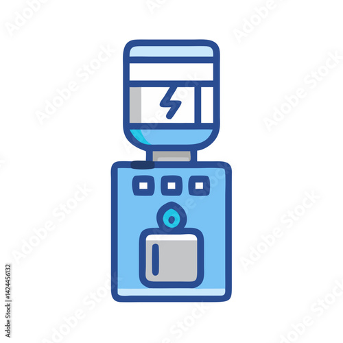 Cartoon Water Cooler Illustration on a Black Background