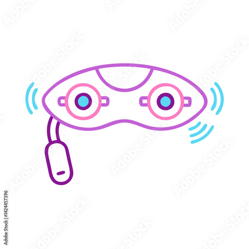 Vibrant Eye Massager Isolated on Black Background Illustration