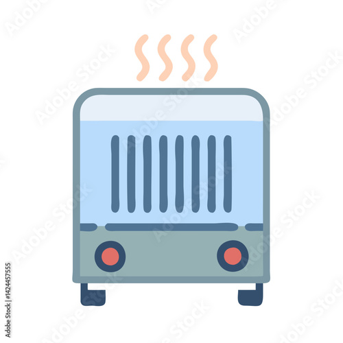Cute Cartoon Humidifier Icon on Black Background
