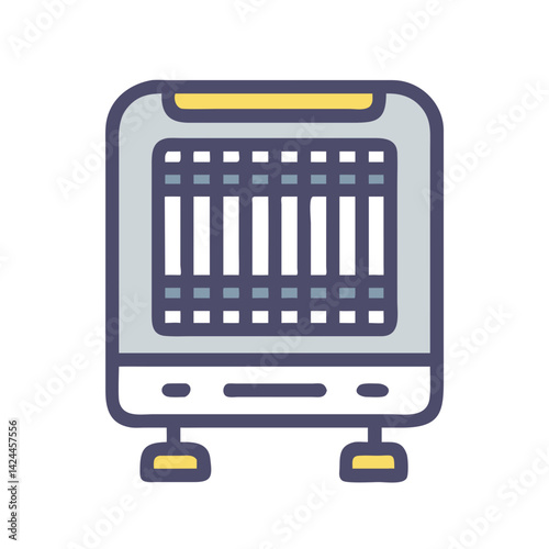 Portable Electric Heater Icon in Vector Style