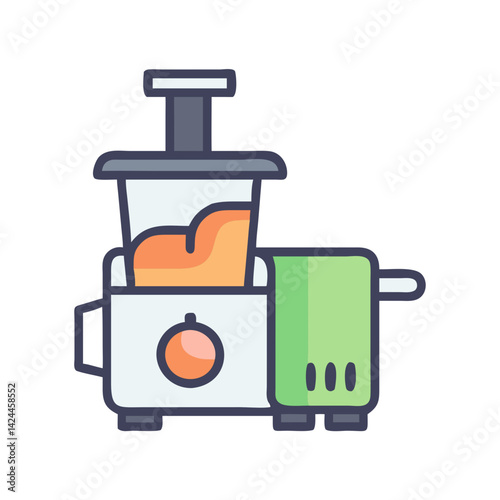 Juicer Cartoon Icon, Healthy Lifestyle and Kitchen Appliance