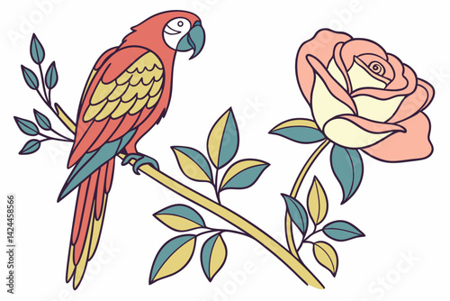 vector illustration of a parrot