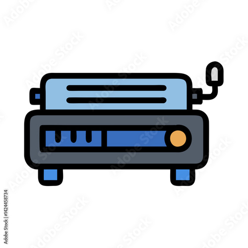 Retro Audio Equipment: Vintage Cassette Player in Vector Style