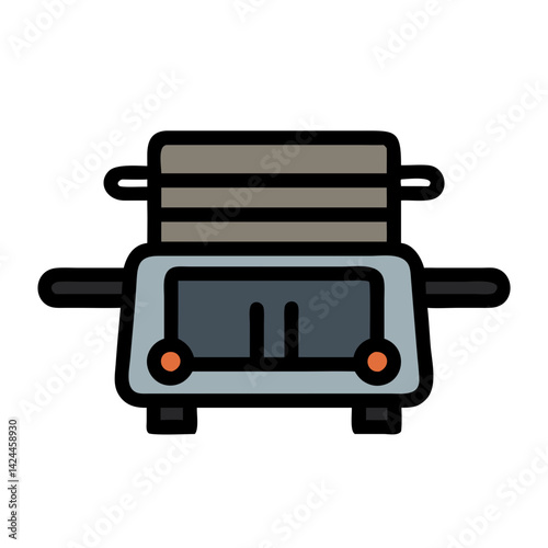 Railway wagon or mining cart transport icon vector