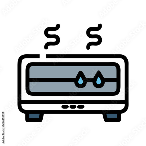 Cartoon style humidifier with drops vector illustration art