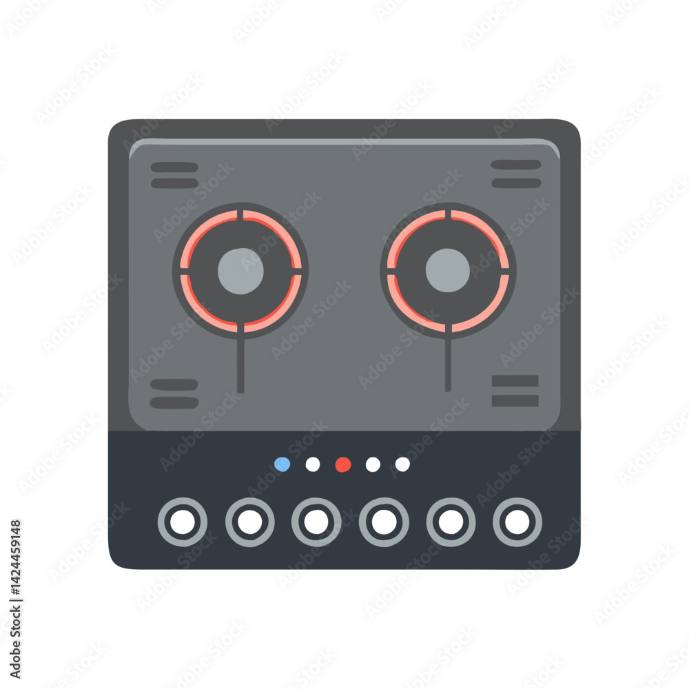 Fototapeta premium Electric Stove Top Icon, Appliance, Kitchen Design