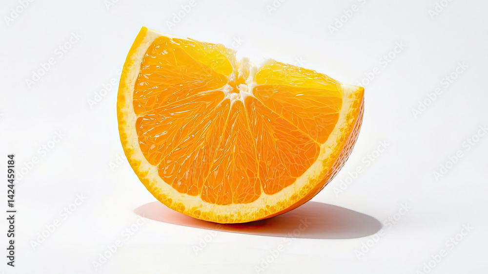 Fototapeta premium Orange slice isolated png. Sliced orange on transparent background.
