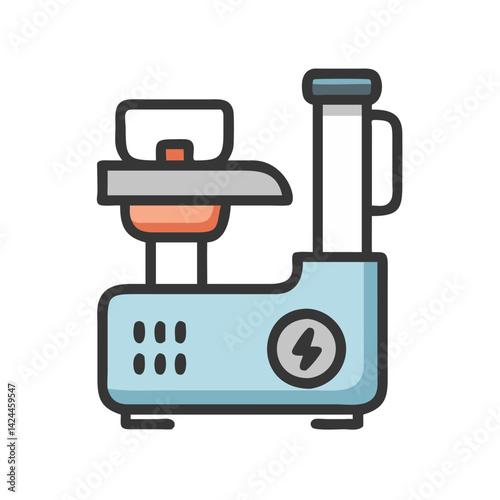 Modern Food Processor Icon for Healthy Eating Concepts