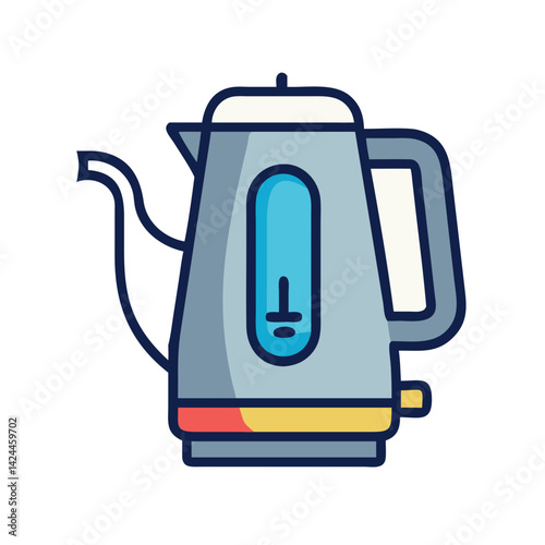 Modern Electric Kettle Illustration on a Black Background