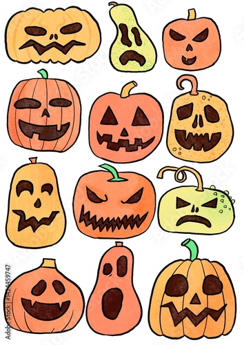 Illustrated Halloween Pumpkins