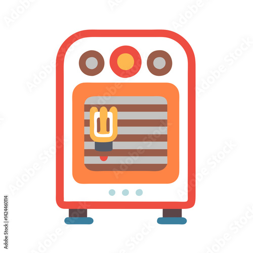 Colorful flat vector illustration of a 3D printer