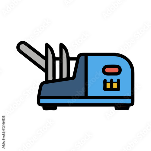 Electric knife sharpener vector art on black background