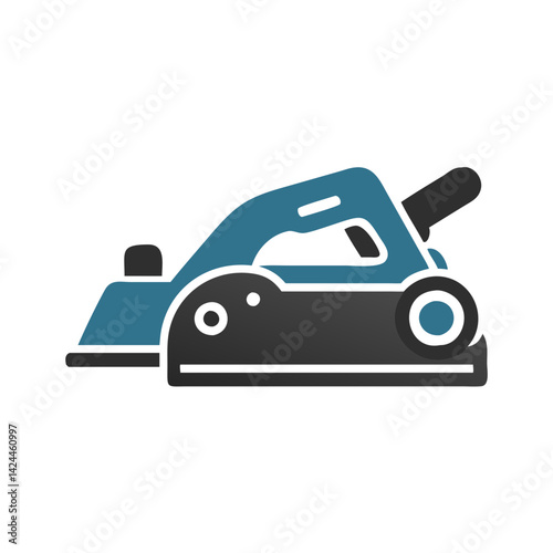 Electric Hand Planer Icon: Woodworking Power Tool Illustration
