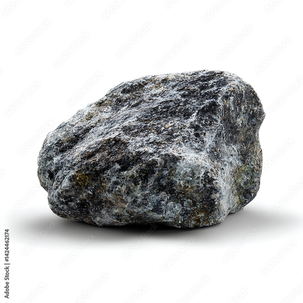 A natural rock, isolated on a clean white background A natural rock, isolated on a clean white background