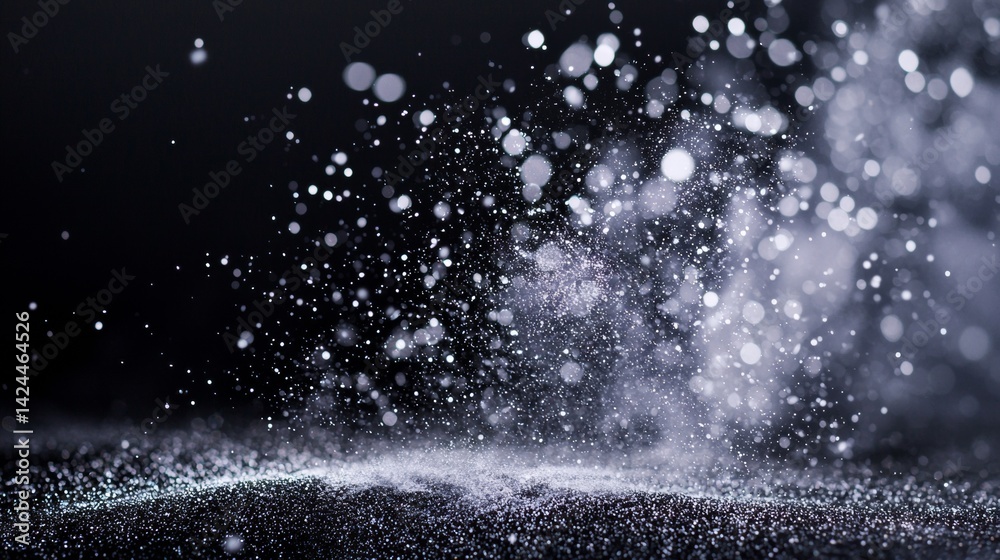 Obraz premium White powder explosion against black background