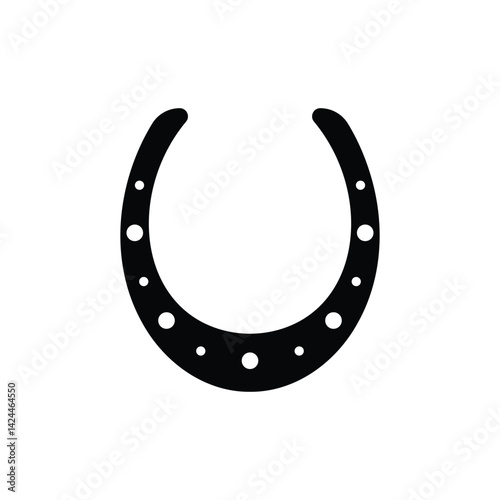 Horse shoe icon logo silhouette vector design