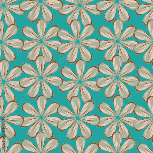 Vintage Floral patterns seamless background border embroidery ethnic batik retro. Flower motifs paisley batik. Blue silhouette watercolour flowers ikat design hand drawn. Vector illustration