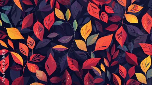 seamless pattern with leaves tropical background 