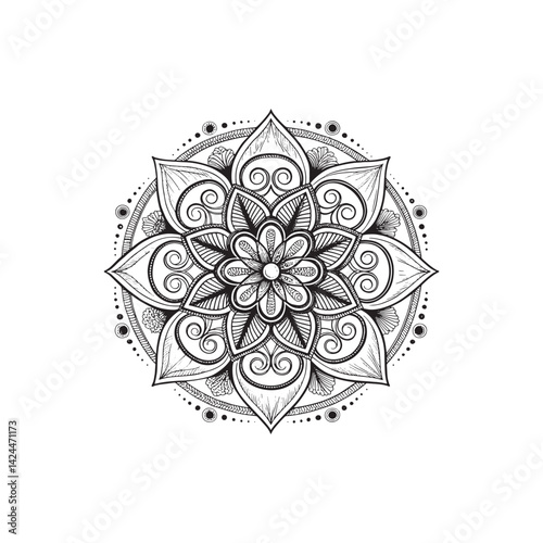 Flower-mandala-in-vector--art illustration