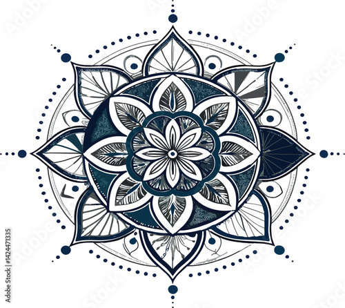Flower-mandala-in-vector--art illustration