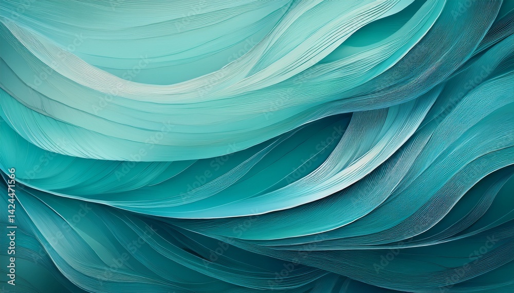 Fototapeta premium soft teal gradient showcasing gentle pencil strokes and playful textures in an artistic composition