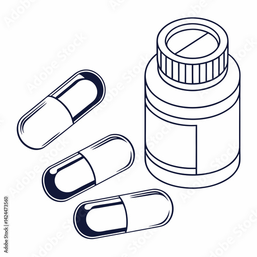 vector illustration of a medicine capsule