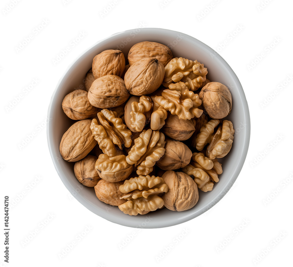 Bowl of walnuts isolated on transparent background high quality PNG Bowl of walnuts isolated on transparent background high quality PNG