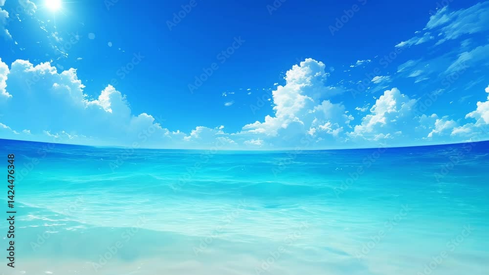 Summer Beach Underwater Japanese Anime Style Banner Poster Wallpaper