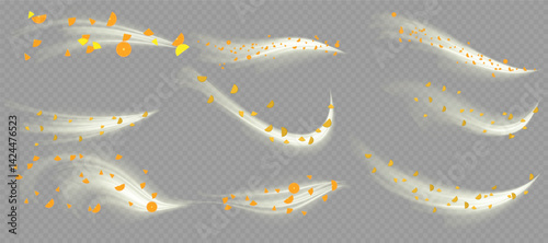 Curved neon waves rotate in high-speed light spiral. Frost wind texture moves gently in transparent swirl. Winter air streams flicker like glowing icy ribbon. Blizzard sparkles radiate cold