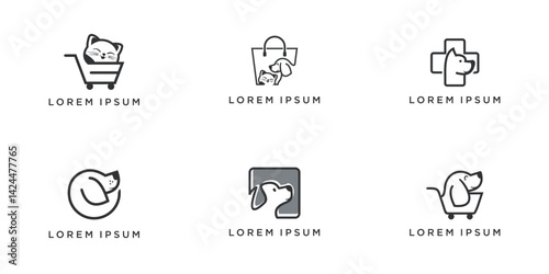 Set of animal pet logo