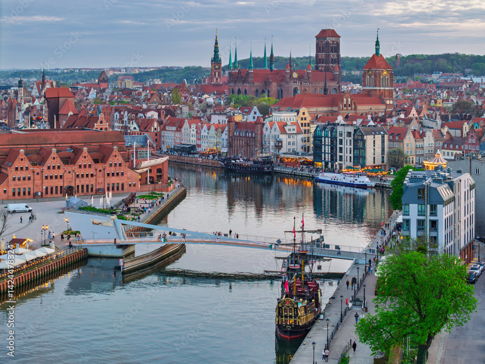 The Main Town of Gdansk at beautiful sunset. Poland