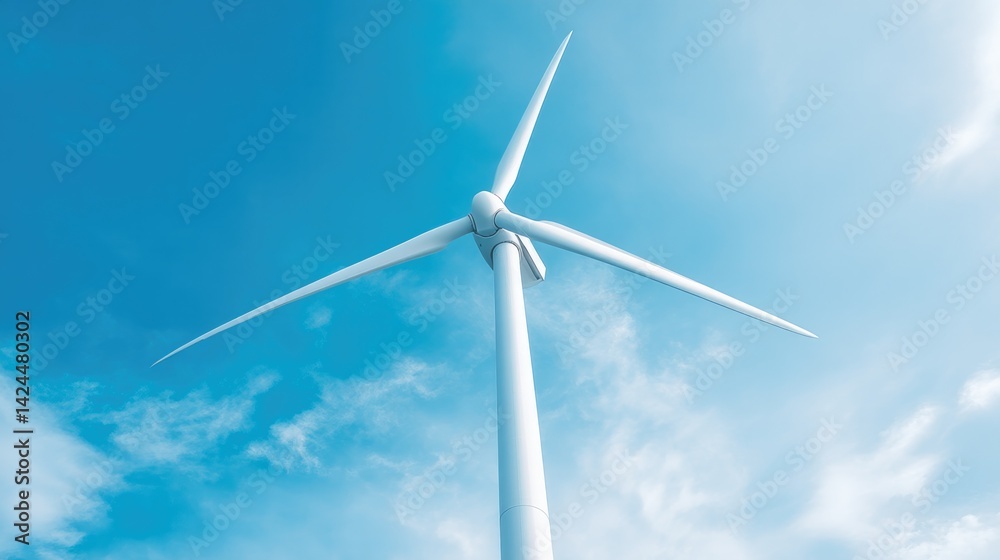 capture single towering wind turbine against vast blue sky emphasizing its sleek minimalistic design capture single towering wind turbine against vast blue sky emphasizing its sleek minimalistic design