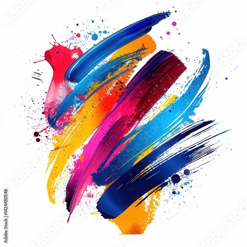 Vibrant Artistic Logo Design with Bold Paint Splashes and Expressive Typography