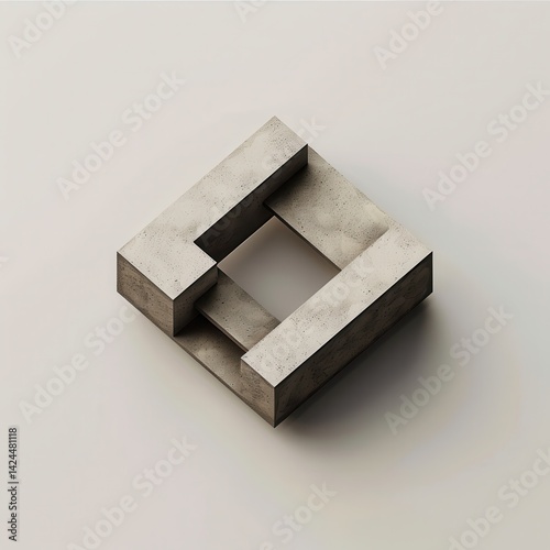 Modern Architecture Firm Logo with 3D Cubic Emblem for Branding and Design