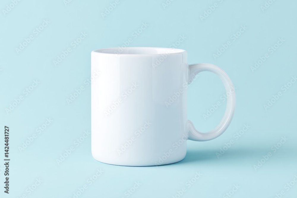 minimalistic image of white ceramic mug on solid monochrome background minimalistic image of white ceramic mug on solid monochrome background