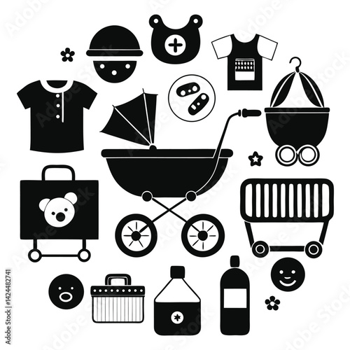Baby Essentials Icons Stroller, Clothes, and Accessories